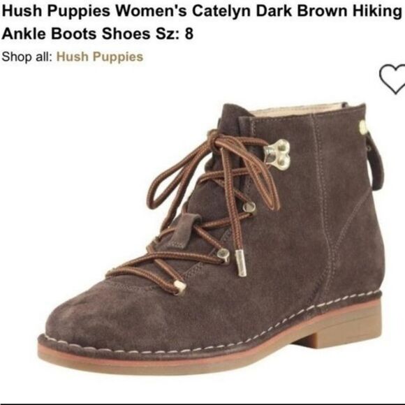 Hush Puppies Catelyn Dark Brown Hiking Ankle Boots Size 8 - Picture 8 of 9